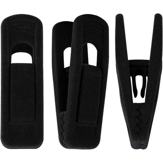 Black Velvet Hangers Clips 20 PCS, Pants Hangers Velvet Clips Easily Add to Velvet Hanger, Skirt Suit Pants Clothes Velvet Hangers, Baby Kids Hangers Clips