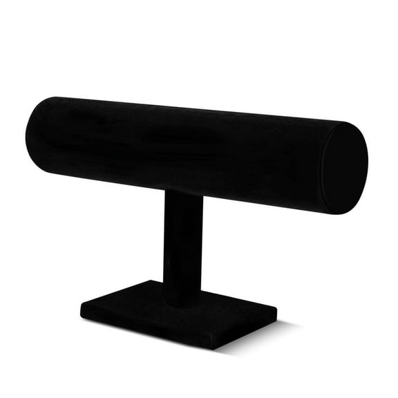 Black Velvet Hovering T-bar Jewelry Stand Display Storage Store Rack - Removable Necklace Bracelet Earring Bangle Pendants Anklet Tower Watch Key Holder Organizer For Women Men Girl