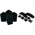 thumbnail image 1 of Black Velvet Necklace Easel Jewelry Display & Hanging Earring Cards Kit 104 Pcs, 1 of 3