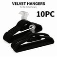 thumbnail image 1 of MegaLove Black Velvet Non‑Slip Clothes Hangers, 10 Pack, Space Saving Heavy Duty Hangers for Closet Storage, 1 of 5