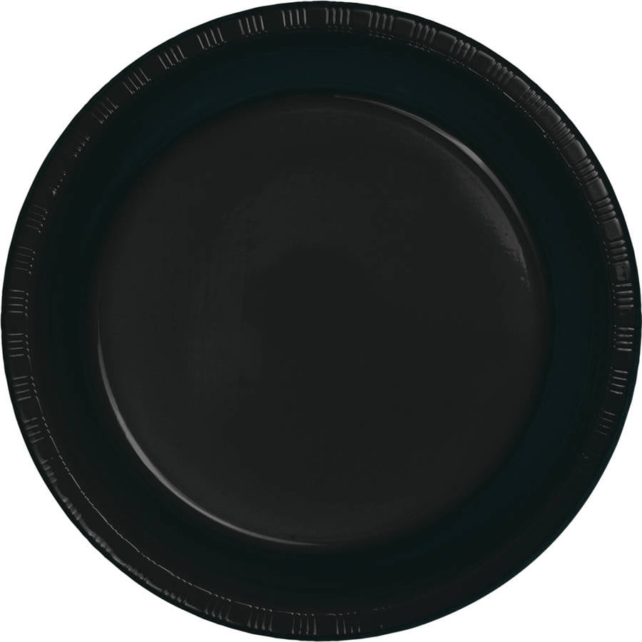 Black Velvet Plastic Dessert Plates, 20Pack