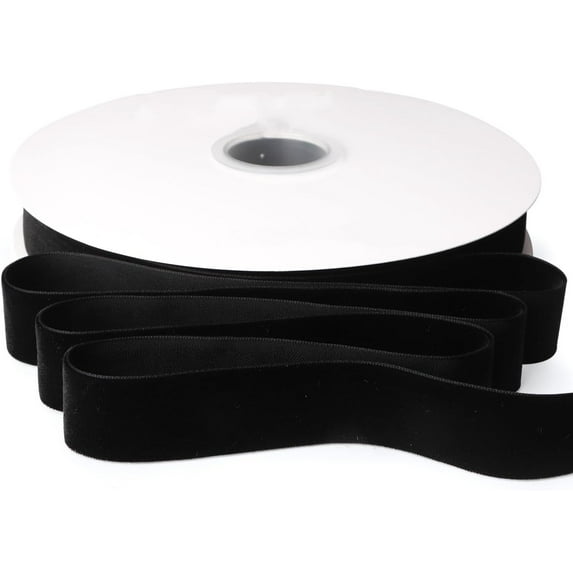 Black Velvet Ribbon 1 Inches Continuous 25 Yard Spool Black Christmas Ribbon for Gift Wrapping Crafts Home Decor