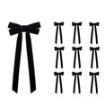 thumbnail image 1 of Black Velvet Ribbon Bows with Long Tails, 10 Pack 12.5 Inches, for Christmas Tree and Wreath Decorations, 1 of 3