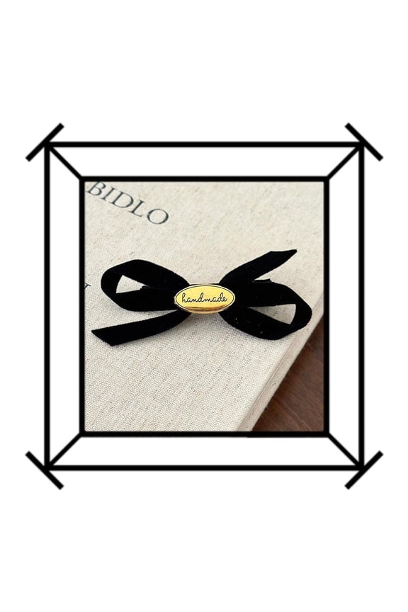 Black Velvet Side Bow Hair Clip for Women Daily Styling Front Hair Accessory Halloween Christmas Gift