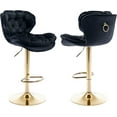 Black Velvet Swivel Bar Stools Set of 2 with Upholstered Back,2533