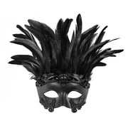 Black Venice simulation feather camouflage mask, 3D relief,luxurious lace carnival mask for Halloween role-playing carnival party costumes and accessories