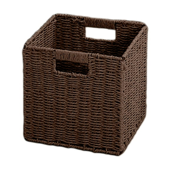 Black Versatile Foldable Woven Storage Basket For Organizing Household Items Clothes Toys And Snacks Easy To Carry And Maintain Durable Construction