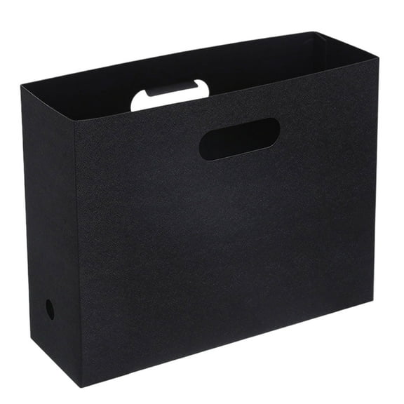 Black Vertical File Folder Holder, 1 Count, 12.6 x 9.6 Inch, Sturdy Magazine Organizer, Desktop Document Storage Box for Office Desk Professional Paperwork Book Sorter