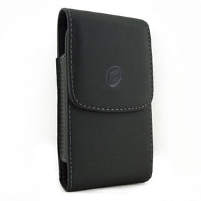 Black Vertical Leather Phone Case Compatible With BLU Studio Mini 4G LTE, R1 HD, Life Play S, Advance 5.0 - CAT S40 - Coolpad Catalyst - HTC One Remix M9 A9, Desire 626 612 610 526 516 512 A6N