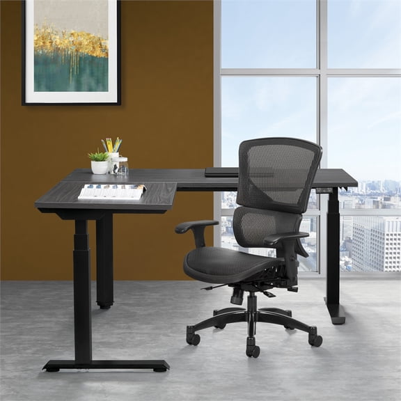 Black Vertical Matrix Back and Seat in Black Fabric