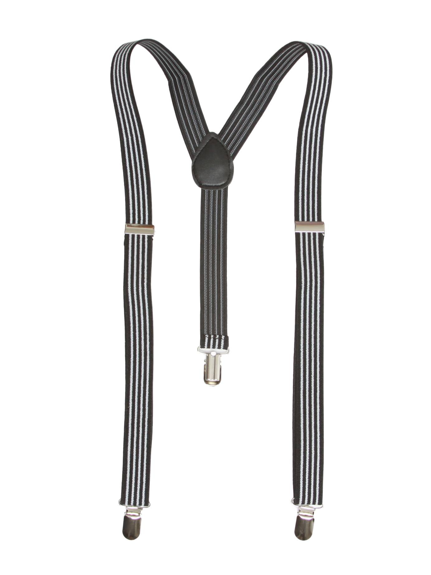 Black Vertical Stripe Stretchable Suspenders 2 pack - Walmart.com