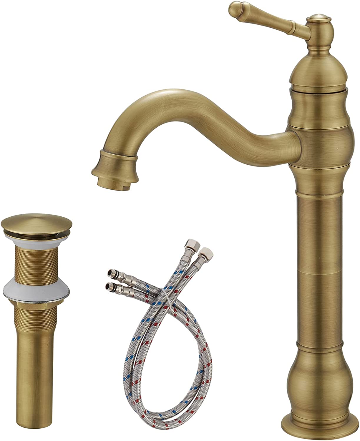 Black Vessel Sink Faucet Tall Farmhouse Single Hole Single Handle