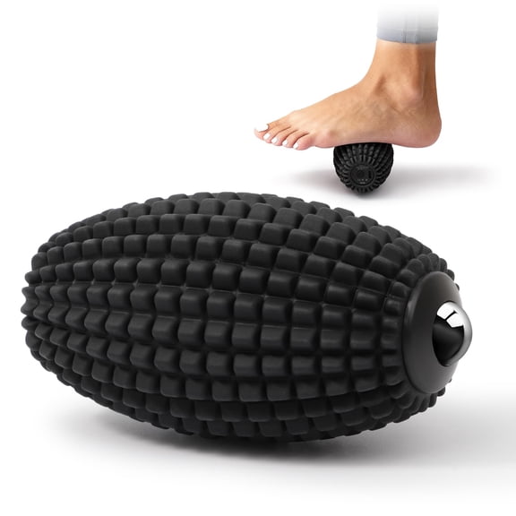 Black Vibrating Massage Ball Roller For Full Body Myofascial Release Yoga Fitness Relaxation