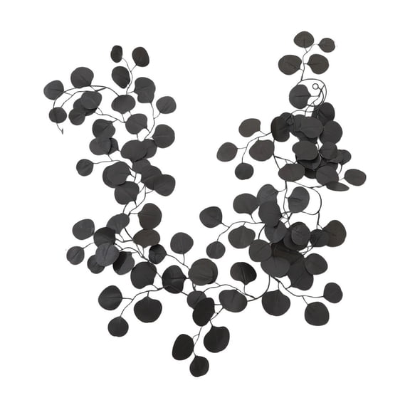 Black Vine Halloween 4 Leaf Money Leaf Vine, Simulated Black Rattan for Indoor Ceiling Stair Decoration
