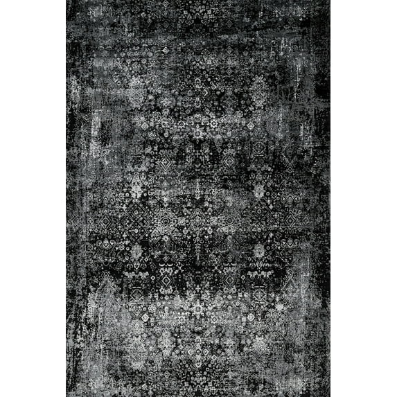 Black Vintage Area Rugs for Living Room Washable Rugs Boho Moroccan Area Rug Soft Neutral Geometric Bohemian Carpet Distressed Indoor Rug for Bedroom Dining Room Office Foldable Nonslip Rug