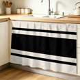 thumbnail image 1 of Black Vintage Cabinet Curtain 32"Wx55"L, Dustproof Pantry Door Curtain with Self Adhesive Tape, Geometric Stripes Simple Lines Tall Storage Cover Privacy Drape for Bathroom Kitchen Laundry Room, 1 of 9