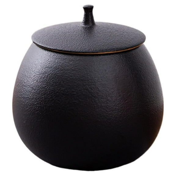 Black Vintage Ceramic Food Jar Airtight Tea Canister ganization Lid Storage Compact F9D5 Candy Container