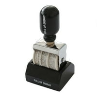 Black Vintage Date Diy Roller Knob Stamp With Wooden Material, Adjustable Design And Handcrafted Finish For Scrapbooking, Card Making And Craft Projects 4X3X2In 0.2Lb