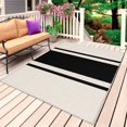 thumbnail image 1 of Black Vintage Outdoor Rug for Patio/Deck/Porch, Non-Slip Large Area Rug 6 x 9 Ft, Geometric Stripes Simple Lines Indoor Outdoor Rugs Washable Area Rugs, Reversible Camping Rug Carpet Runner, 1 of 8