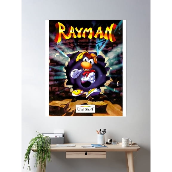 Black Vintage Retro Rayman Poster Graphic Poster Wall Art, Modern Wall Decor For Living Room Bedroom, 8x12 UNFRAMED