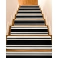 thumbnail image 1 of Black Vintage Stair Treads for Wooden Steps Indoor Runner Rug Carpet, Geometric Stripes Simple Lines 7 Pieces Peel and Stick Staircase Step Treads Covers Washable Throw Door Mats, 30"x8", 1 of 6
