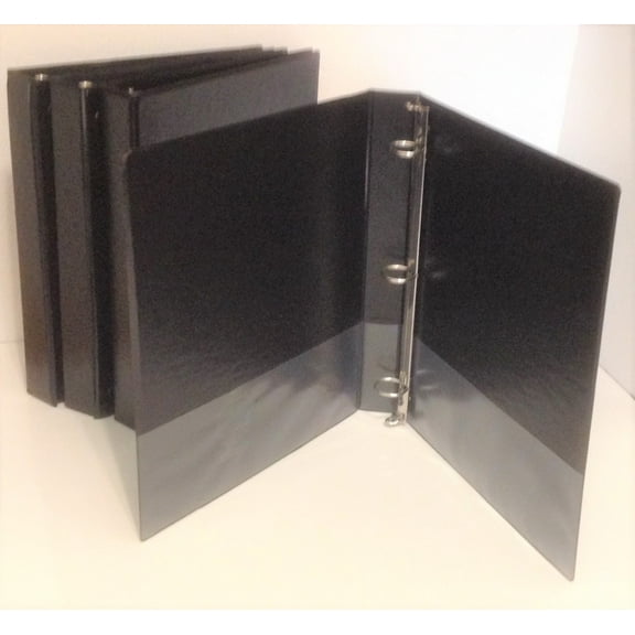 Black Vinyl 3-Ring Regular Binder for 8.5" x 11" Sheets, 1" Capacity, Wilson-Jones Brand (368-14) - Pack of 4 Binders