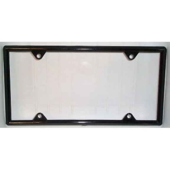 Black Vinyl License Plate Frame Kit - 10 pack Free Screw Caps with this Frame