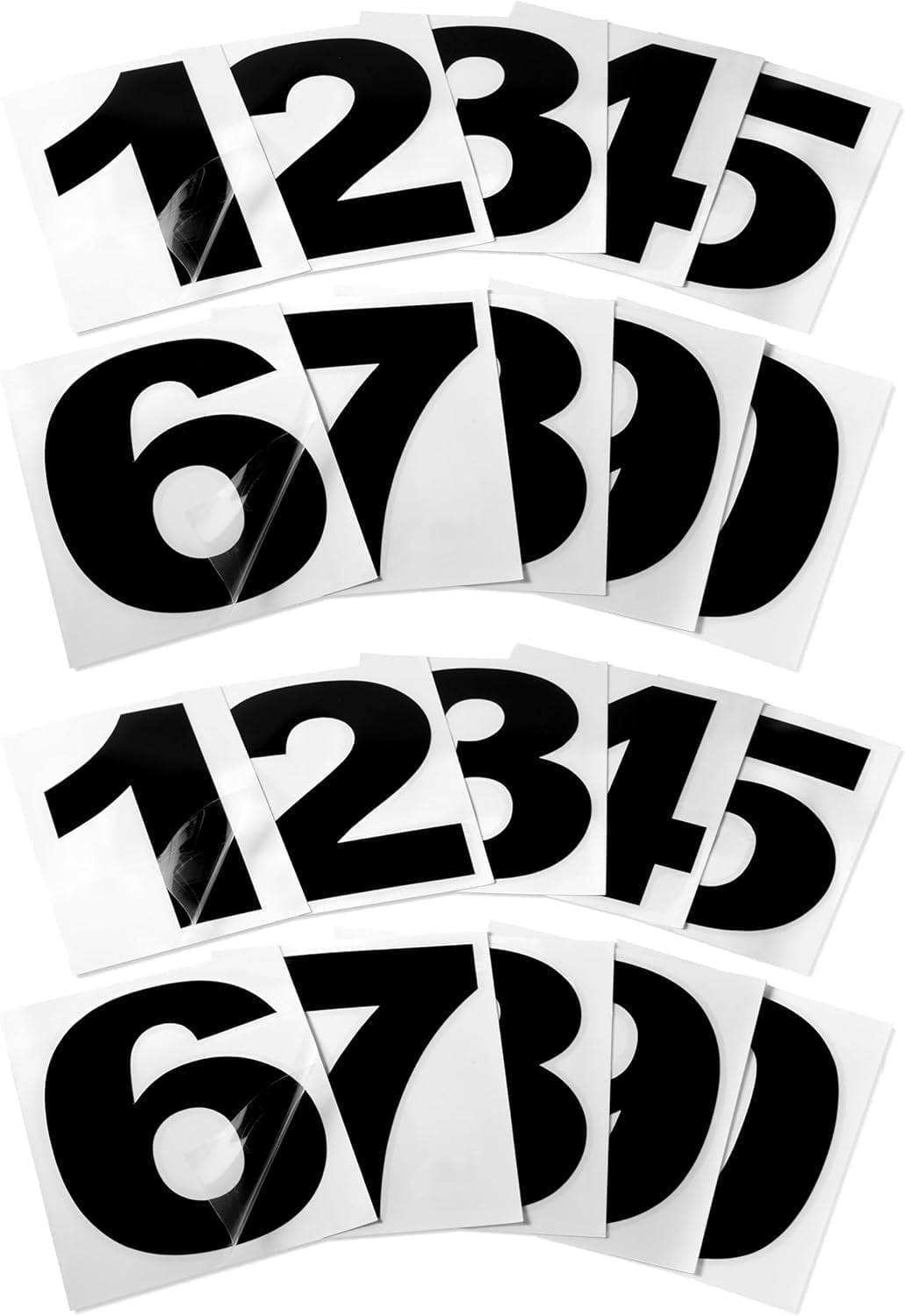 Black Vinyl Numbers 6 Inch 0-9 (2 Sets) - Weatherproof Decals for Outside Mailbox, House Address, Door, Vehicle. Peel and Stick Adhesive Number Stickers (Arial)