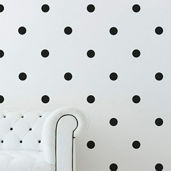Black Vinyl Polka Dot Circle Wall Decal Stickers Decor Includes(40) Dots All 2.5" Great for 5'x 6' Area