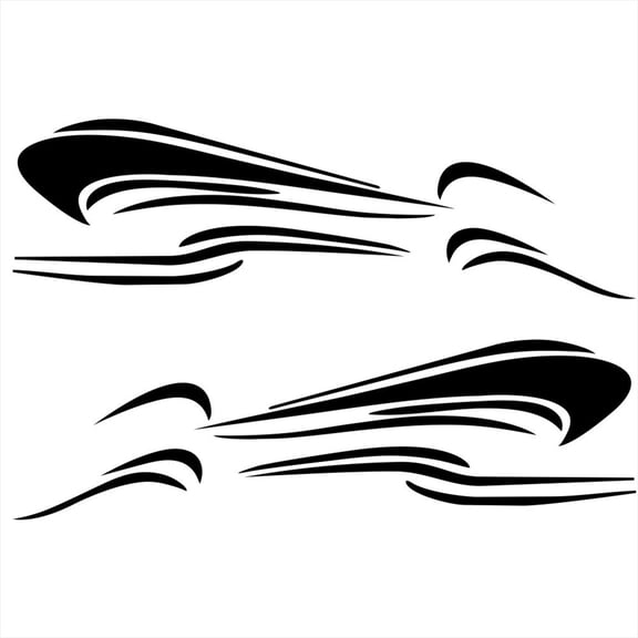 Black Vinyl RV Motorhome Caravan Graphics Decals Stripe Sides for Truck