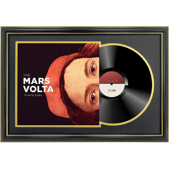 Black Vinyl Record Album Frame with Double Gold Trim for 12*12 LP Covers Black