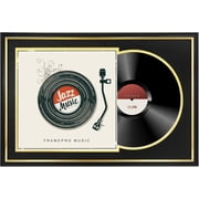 Black Vinyl Record Album Frame with Gold Trim for 12*12 LP Covers Black