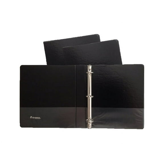 Black Vinyl Standard 3-Ring Binders, 1.5-Inch, for 8.5" x 11" Sheets, with Inside Pockets, 3-Pack