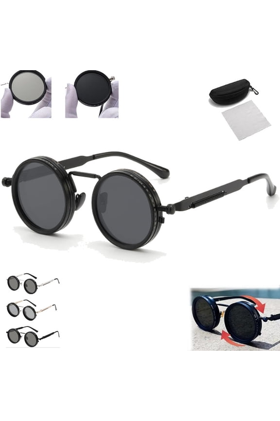 Black Visions Sunglasses, Adjustable Polarized, 1–9 Level ND Filter Smart Sunglasses, UV Protection Glare Reduction