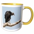 thumbnail image 1 of 3drose, Black Vulture Patiently Waiting, 11oz Two-tone Yellow Mug, 1 of 6