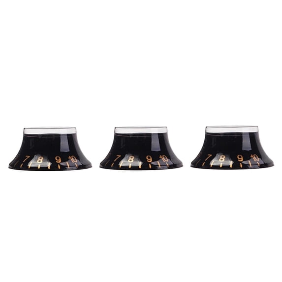 Black W/ Gold Number Control Knob for Electric Guitar PartS - 3PCS