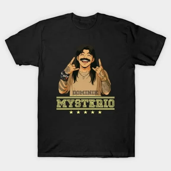Black WWE Dirty "Dominik Mysterio" Dom T-Shirt ,Black Color,Size M,Black Color,Size L,Black Color,Size XL