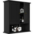thumbnail image 1 of Black Wall Cabinet, Small, 2-Door Medicine Cabinet with Adjustable Shelves, Over Toilet, For Kitchen and Laundry Rooms, 1 of 10