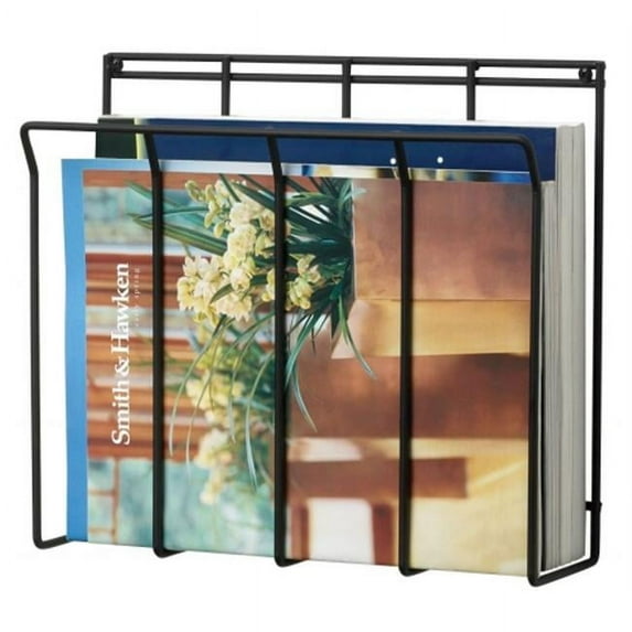 Black Wall Mount Magazine Rack