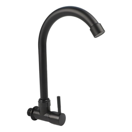 Black Wall Mounted Kitchen Faucet Single Lever Single Cold Water Sink Faucet Plastic Steel G1/2 Kitchen Tap