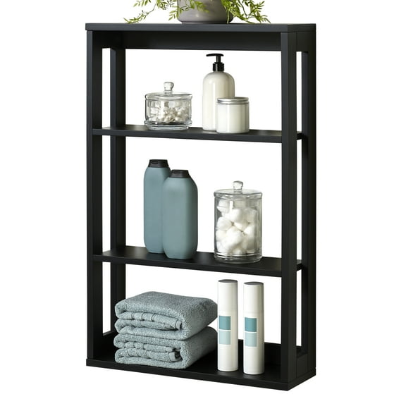 Black Wall Mounted Storage Shelf, Zenna Home Small Spaces