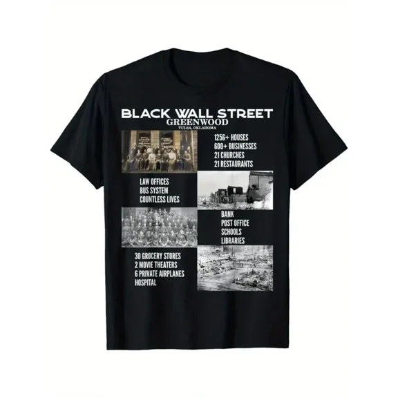 Black Wall Street Vintage Graphic Cultural History Unisex T-Shirt up to size 5XL