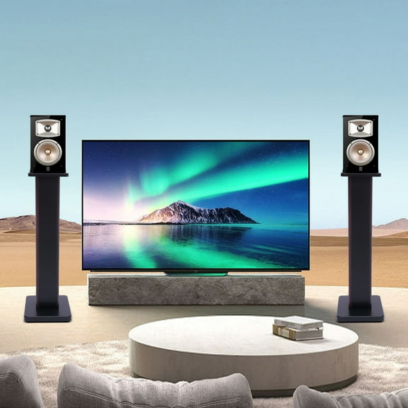 Black Walnut 28" Inch Bookshelf Speaker Stands Surround Sound Home Theater for Speakers Under 15" Load-bearing Capacity of 33.07inch