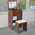 thumbnail image 1 of Black Walnut Density Board 15.8x14.8x28.4 Inch Flip Dressing Table With Mirror Mini Storage Dressing Table, 1 of 10