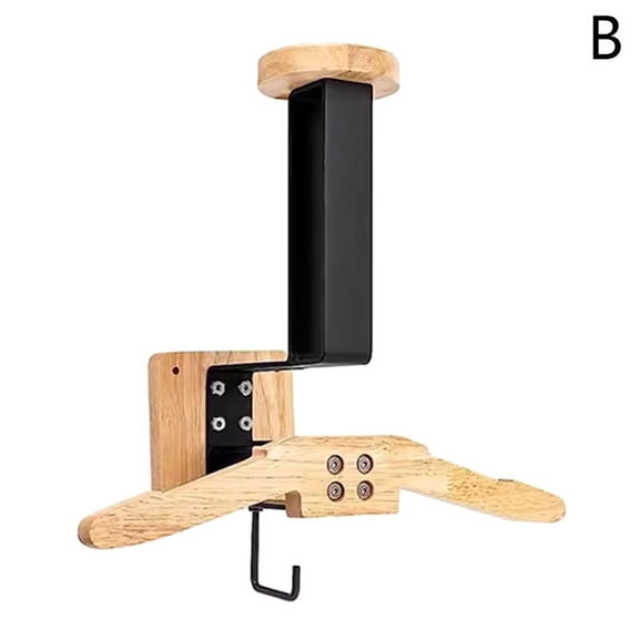 Black Walnut Helmet Holder 2-in-1 Helmet Racing Suit Hanger Motorcycle Helmet Mount Rack For Vest Equipment Solid Wood Hangers