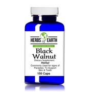 Black Walnut Hull Herbal Caps, For Parasites, Supports Skin and Teeth, High Quality, No Fillers, 150 Capsules