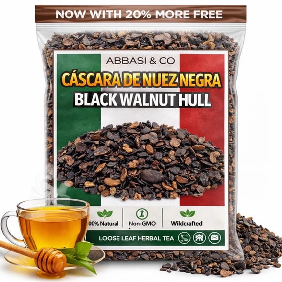 Black Walnut Hull Herbal Tea (5 oz)  Caffeine-Free, Non-GMO, Additive-Free  Loose Botanical for Tea & Bath Use
