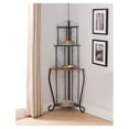 thumbnail image 1 of Black / Walnut Kitchen Storage Corner Bakers Rack, 1 of 1
