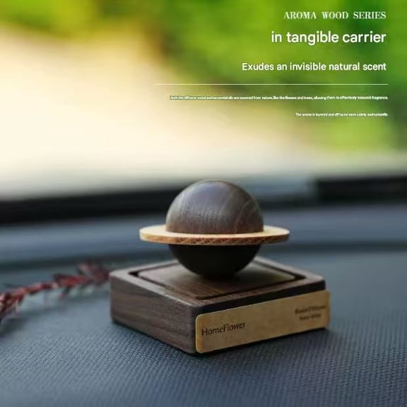 Black Walnut Small Planet Creative Diffuser Indoor Car Ornaments Diffuser Wood Handmade Wooden Essential Oil Diffuser