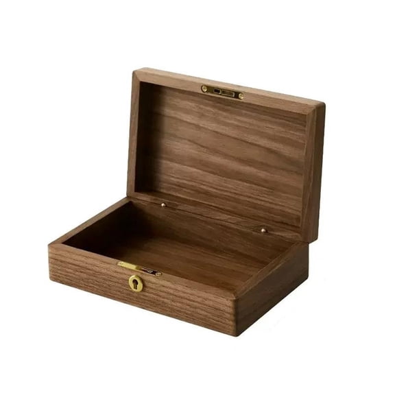 Black Walnut Solid Wooden Storage Box , Anti Oxidation Desktop Cosmetic Jewelry Antique Collection Storage Organizer